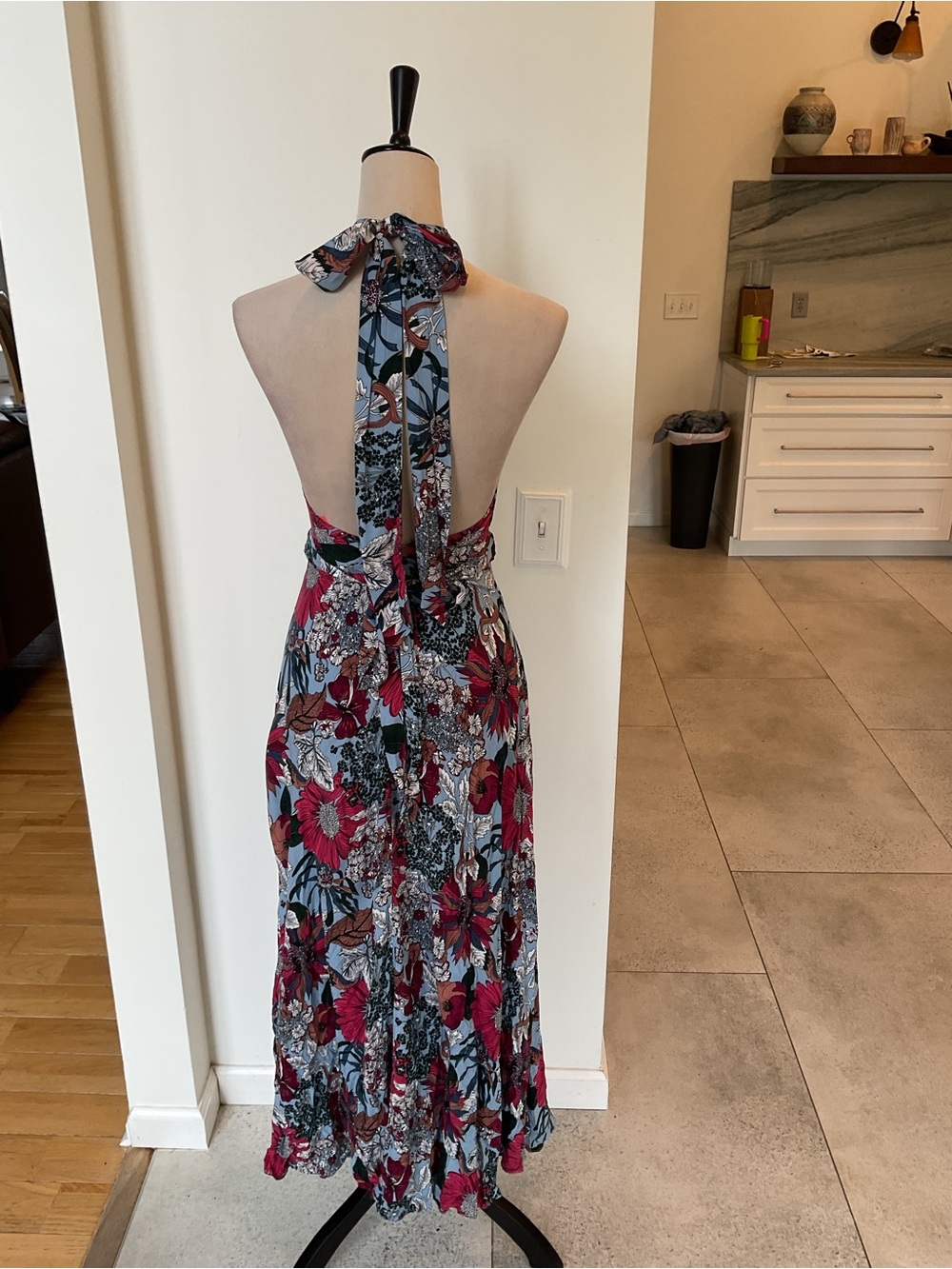 Lulu's Blue Maxi Dress with Red Floral Print - Picture 7 of 9